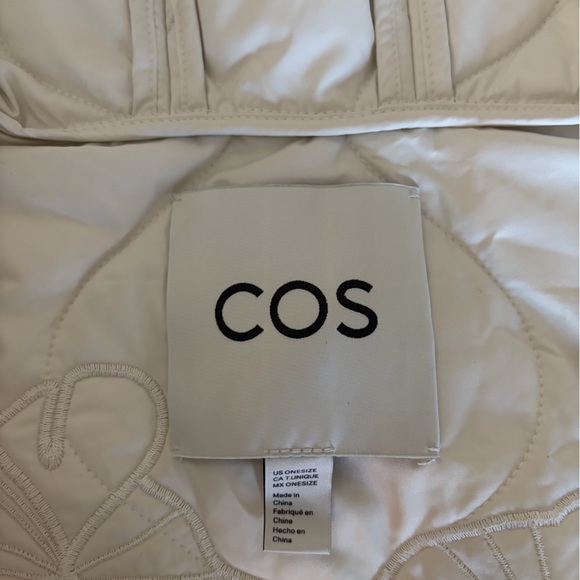 COS Cream Embroidered Quilted Hood - Picture 7 of 7